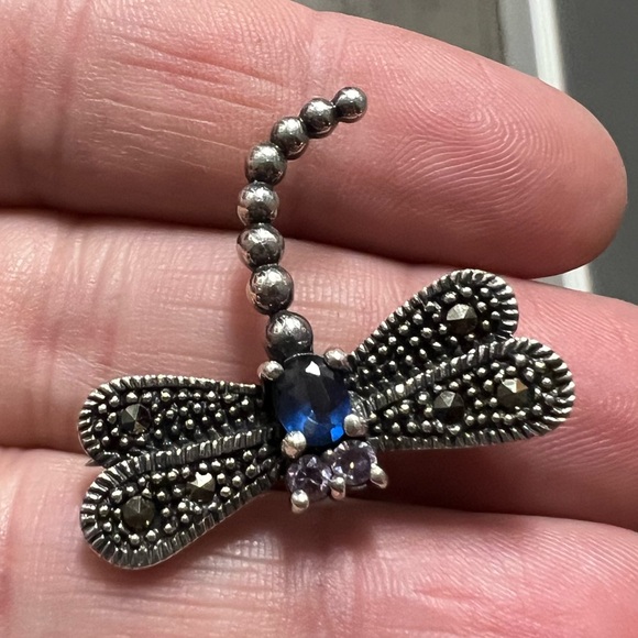 Vintage Sterling Silver Large 3D Dragon Fly Brooch - Picture 14 of 14